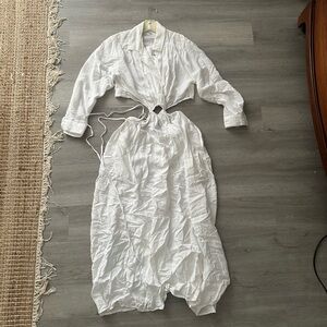 White Maxi Dress with Cut-Out Detail